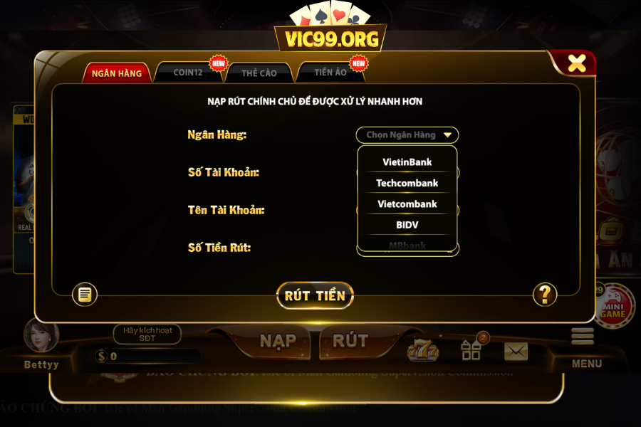 Chọn phương thức rút tiền Vic99 phù hợp