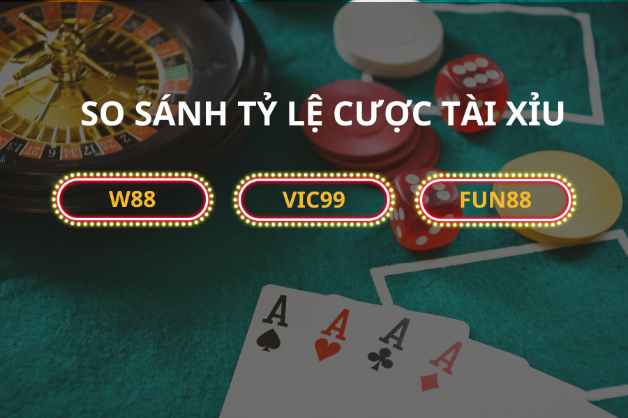 So sánh tỷ lệ cược tài xỉu của 3 nhà cái